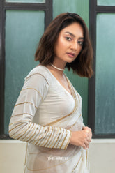 Aura white Hand-embroidered blouse